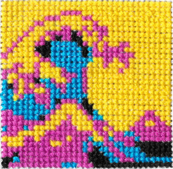 Stitchmap 20 - Wave Gato #508. Quetzalcoatlia said that some of the more vibrant digital hues are tough to find a physical counterpart.
